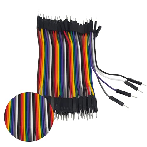 Multicolored 40 Pin 10CM Breadboard Jumper Wires, Male to Male Dupont Ribbon Cables