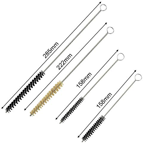 17Pcs Multi-Purpose Spray Gun Cleaning Kit Nylon Brushes Mini Brushes & Needles Metal Tube Cleaning Brush for Clean Airbrush Nozzles Spray Guns Tattoo Equipment
