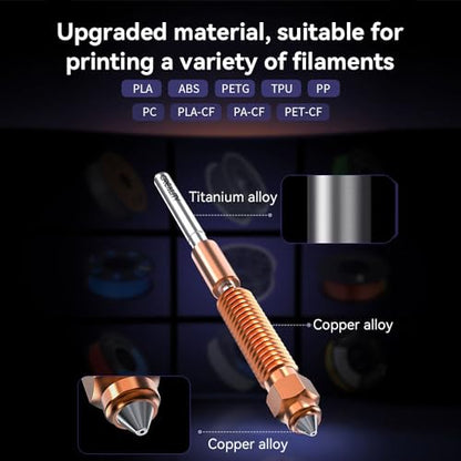 Creality K2 SE/K1C Nozzle, Upgrade Ender 3 V3 SE Unicorn 3D Printer Nozzle Kit, Original K1 Copper Alloy and Hardened Steel Nozzle for Creality K1 SE/K1 Max/Ender 3 V3 Plus/3 V3 KE 3D Printers (0.4mm) - size: 0.4mm Unicorn