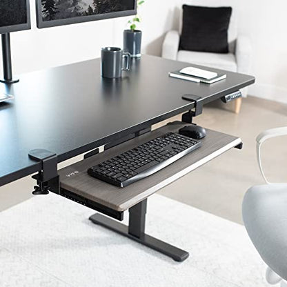 VIVO Large Clamp-on Computer Keyboard and Mouse Under Desk Slider Tray, 27 x 11 inch Pull Out Platform Drawer, Gray, MOUNT-KB05GY - color: Gray, size: 27 inch
