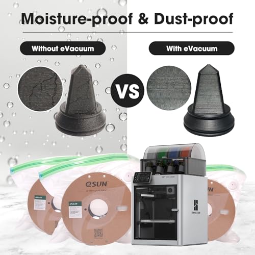 eSUN 3D Printing Filament Vacuum Storage Bag, Spool Storage Sealing Bags Dust Proof Humidity Resistant for Keeping Filament Dry, 5 Vaccum Bags Only - color: 5 Vaccum Bags Only