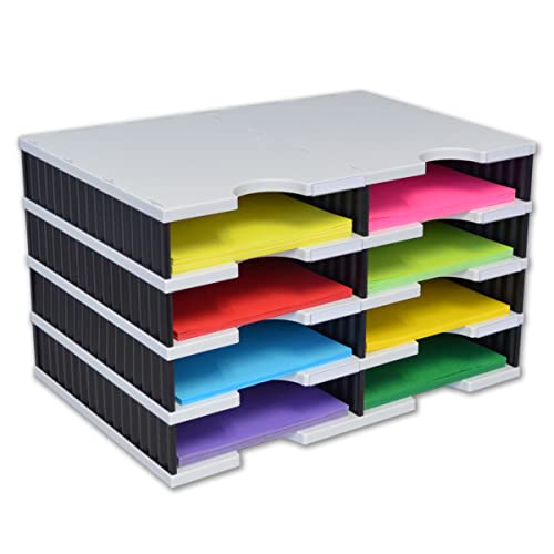 Ultimate Office TierDrop Desktop Organizer Sorter, 8 Compartment, 2-Wide - size: 19"w x 11 1/2"h 13"d