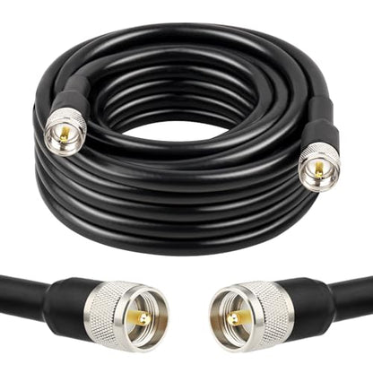 XRDS -RF CB Coax Cable 20FT, KMR 400 UHF PL-259 UHF Male Coax Cable Low Loss 50 ohm for Ham Radio CB,Amateur,Ham Radio,Two-Way Radio,SWR Meter - size: 20 FT