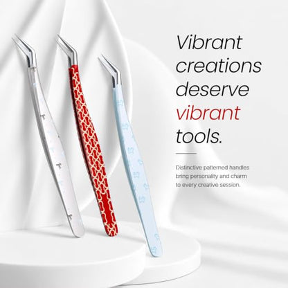 Craft Tweezers, Precision Tweezer with Leather Pouch for Stickers - color: Silver