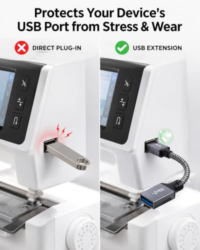 Short USB Extension Cable 1ft - USB 3.0 Extender Male-to-Female - size: 1FT