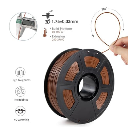 iSANMATE ASA Filament 1.75mm Brown 1KG, UV & Weather Resistant 3D Printer Filament Perfect for Outdoor Functional Parts, Dimensional Accuracy +/- 0.02mm, 1kg Spool (2.2lbs) - color: Brown