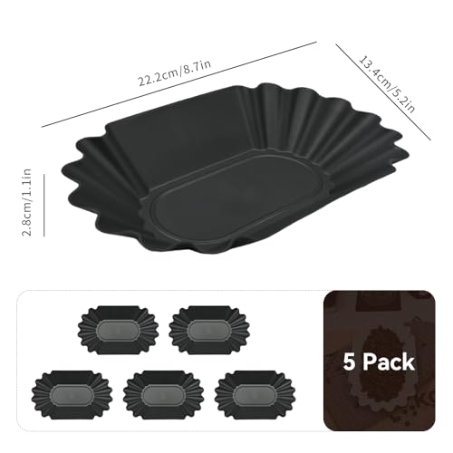 CAFEMASY Coffee Beans Cupping Sample Tray Reusable Plastic Plate for Scooping and Weighing, Display Sample Coffee Beans (5pcs-Black) - color: 5pcs-black