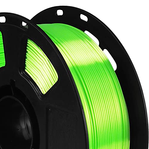 Shiny Silk Bright Lime Green PLA 3D Printing Material, 1kg 2.2lbs 1.75mm 3D Plastic Material, Widely Support for FDM 3D Printer, Easy to Print with Extra Sample by BBLIFE - color: Lime Green