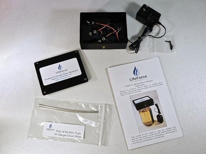Combo-2 Basic Silver Generator Package by LifeForce Devices (10-Gauge) - style: 10 gauge 9999 pure silver wires (pair)