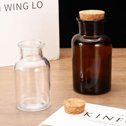 PATIKIL 125ml Glass Reagent Bottle with Wood Stopper, Narrow Mouth 4.2oz - size: 4.2 Ounces