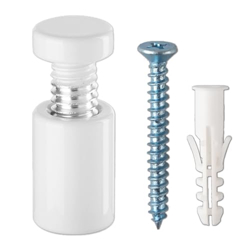 Sign Standoff 1/2" x 3/4", Solid Aluminum Sign Standoff Screws Mounting Hardware Polished White for Glass Panel, Acrylic Panel,Pack of 4 - color: White, size: 1/2"x3/4" 4 Pack