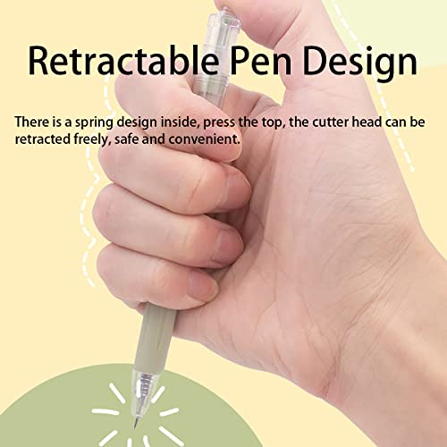 Craft Exact Knife Craft Cutting Tool Paper Cutter Knife Pen Retractable Hobby Knife Blade Art Utility Precision Paper Cutting Carving Tool w/Pocket Clip for DIY Drawing Scrapbooking Tools