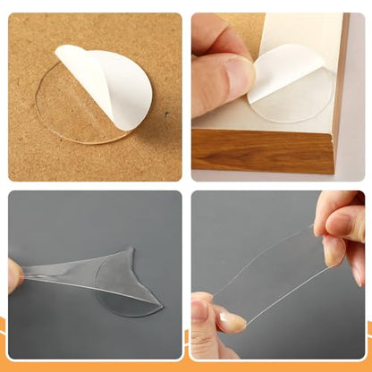 JANYUN 1500 Pcs Sticky Dots,20 mm Clear Sticky Tack Adhesive Stickers - size: 20mm