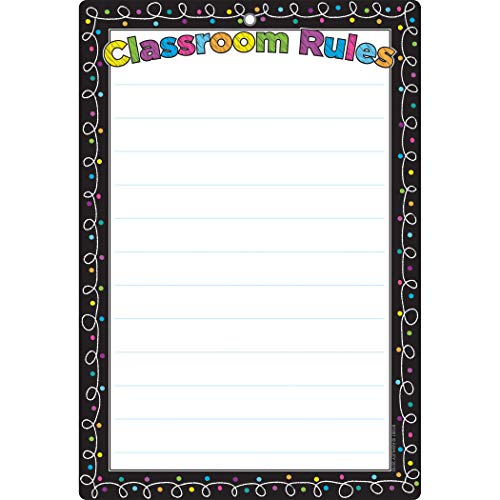 Ashley Productions ASH91051 Smart Poly™ Chart, Chalk Dots Loops Class Rules, Polypropylene (PP)/Steel, 13" x 19"