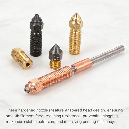 uxcell 5 Pcs 1.2mm Brass Nozzles M6 Thread for K1 3D Printers - size: 1.2mm
