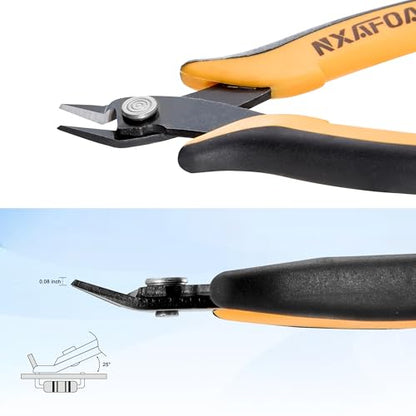 Micro Wire Cutters, 5.4 Inch Flush Cutters, 1 Pack Sharp Spring Loaded Micro Diagonal Cutters for Jewelry, Zip Ties, Electronics & DIY with Soft Grip Handles (Yellow & Black) - color: 1 Pack