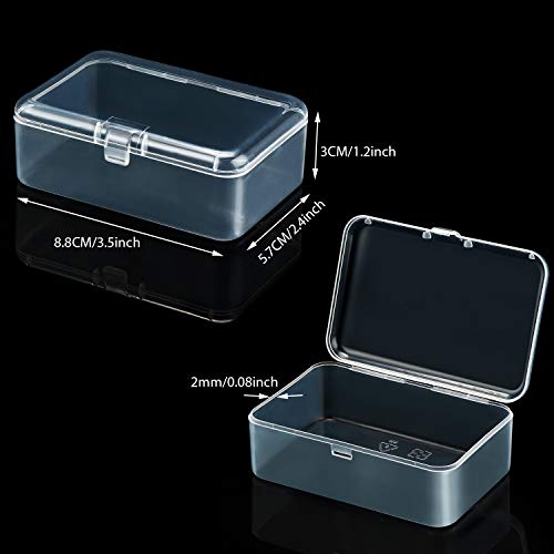 SATINIOR 24 Pcs Small Clear Plastic Container Box, 3.5 x 2.4 X1.2 in - size: 3.5 x 2.4 x1.2 in