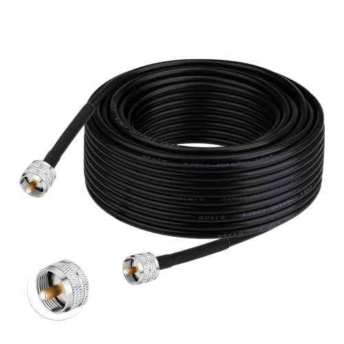 Superbat RG8x Coaxial Cable, CB Coax Cable 75ft UHF PL259 Male to Male Low Loss CB Antenna Cables 50 Ohm for HAM Radio, Antenna Analyzer - size: 75ft