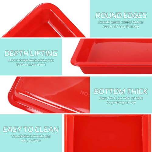 Weoxpr 5 Pack Multicolor Plastic Art Trays for Crafts, Beads & Organizing