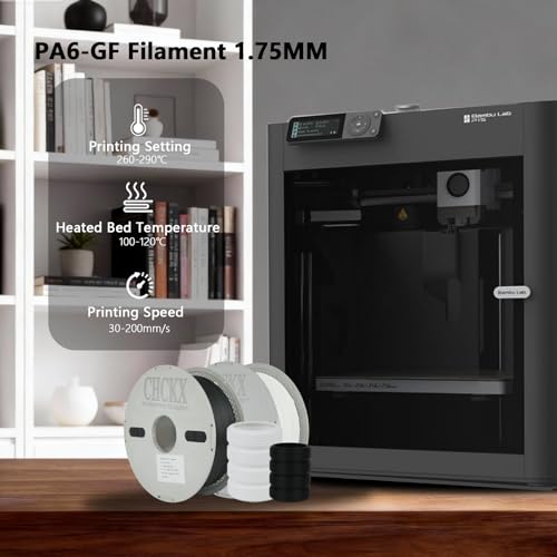 PA6-GF 10% Glass Fiber Nylon Filament 1KG Heat to 135ｰC 1.75MM White - color: White 5