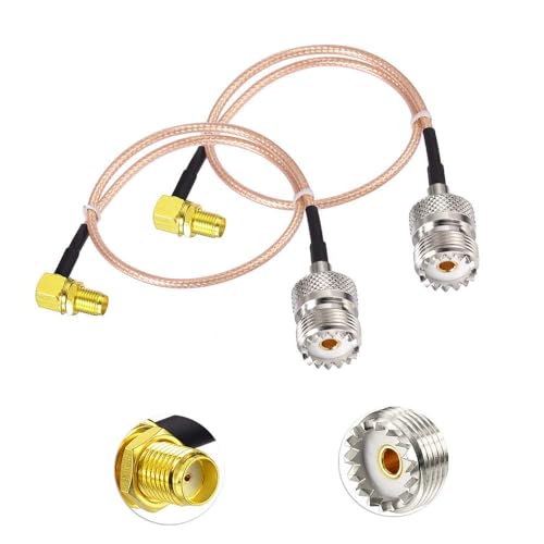 SUPERBAT SO239 to SMA Cable 12inch UHF Female SO-239 to SMA Female Cable Right Angle for CB Radio/Handheld Radio Antenna/Walkie Talkie etc 2-Pack - color: SMA Female to SO239 /12"