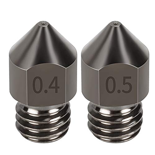 Creality 3D Hardened Steel Hotend Extruder MK8 Nozzle with High Temperature Resistance Upgraded Tungsten All Metal for Ender 3 CR-10 Series 3D Printer 0.2/0.3/0.4/0.5/0.6/0.8/1.0mm (7pcs in one Pack)