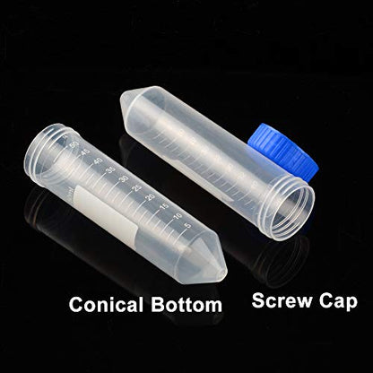 StonyLab Conical Centrifuge Tubes, 50ml Polypropylene Graduated Conical Centrifuge Tube with Screw Cap, Pack of 25 (50ml, 25 Packs)