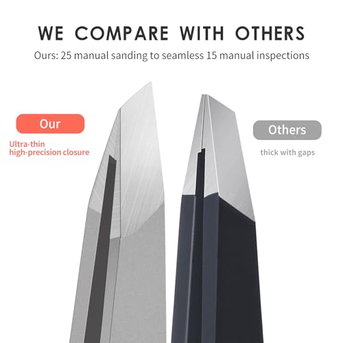 Eyebrow Hair Removal Tweezers, Slant Tweezer Handmade Professional Eyebrow Facial & Hair Remover Better closure Stainless Steel - color: 1 Pack (Slant)