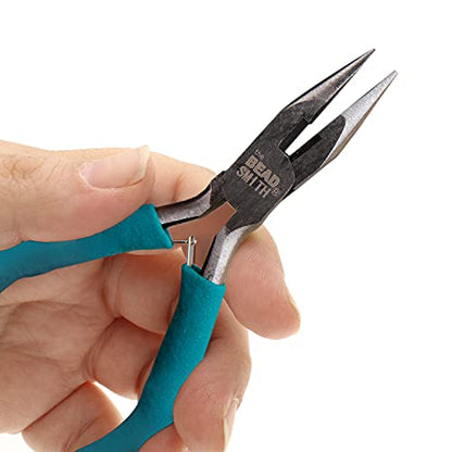 The Beadsmith Color‑ID Plier Set, 5 Piece Jewelry Tool Kit with Comfort Grip Handles, Includes Round, Flat, Bent, Chain Nose & Side Cutter, 5 Inch Lap‑Joint Pliers