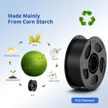 ANYCUBIC 3D Printer Filament Multicolor PLA Bundle 4KG - color: 4*1kg Pla (Texture Grey & Black & White & Blue)