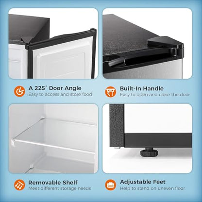 Kismile Upright Freezer, 3.0 Cu.ft Small Mini Freezer, Black - color: Deep Black, size: 3.0 Cu.ft