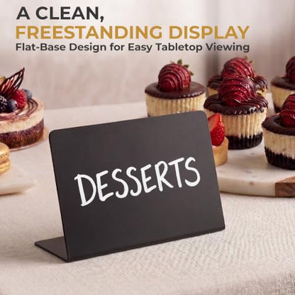 10 Pack Mini Chalkboard Signs 3x4 inch – Erasable Food Signs for Buffet - Catering - Bakeries & Parties - Small Black Chalkboard Labels - Tabletop Displays & Wedding Chalk Board Name Plates - style: L10