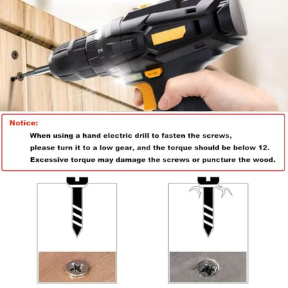 #4 Flat Head Phillips Wood Screws 150Pcs, Carbon Steel, 1/2" - color: Black, size: #4 x 1/2''-150pcs