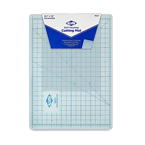 ALVIN TM Translucent Cutting Mat 8.5 x 12 inch | 3mm Layer with Grid on 1 Side | Light Box Compatible - Model TM2212 - size: 12"L x 8.5"W