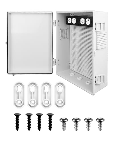 ABS Electrical Enclosure Junction Box, 15.7"x11.9"x7.2" Cabinet with Panel - size: 15.7"x11.9"x7.2"