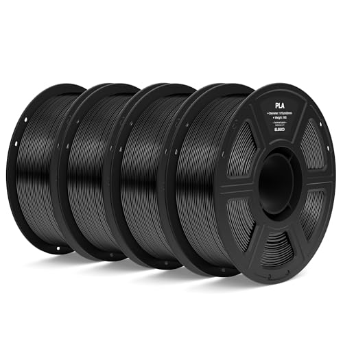 ELEGOO PLA 3D Printer Filament 1.75mm Black 4KG - color: 4pcs Black 4kg