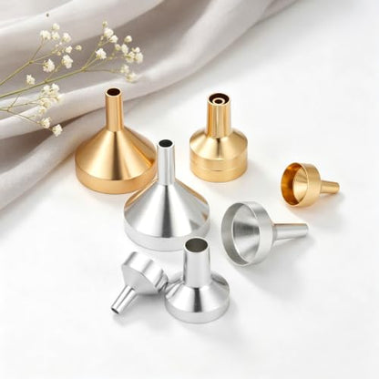 8PCS 4 Size Mini Metal Funnel for Filling Small Bottles