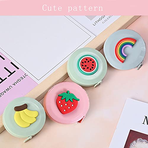 ELANE Tape Measure Package Includes 9 Cartoon Cute Pocket Tape Measure Retractable Mini Tape Measures for Body, Sewing, Cutting, Weight Loss Measurement - color: Colorful