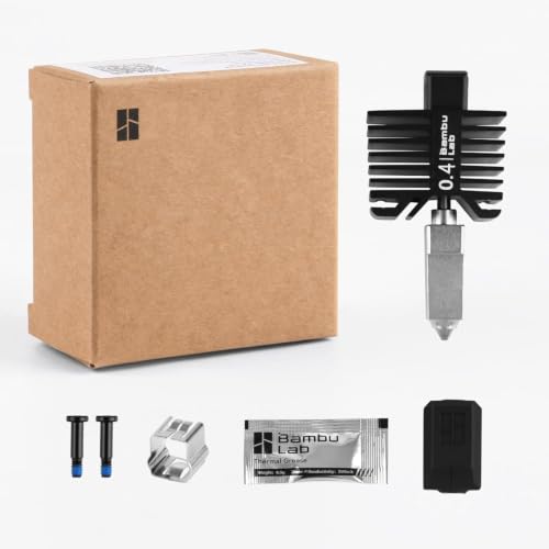 Bamboo Original 0.4mm Hardened Steel Nozzle Assembly Hotend Kit for Bambu LAB X1 Series and P1 Series,Compatible with P1S P1P X1C X1 Carbon 3D Printer - style: P1/X1 Series Hotend (0.4mm)