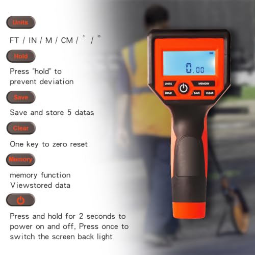 Zozen Measuring Wheel Digital Display, Imperial/Metric,12.5” Orange Roller - color: Orange