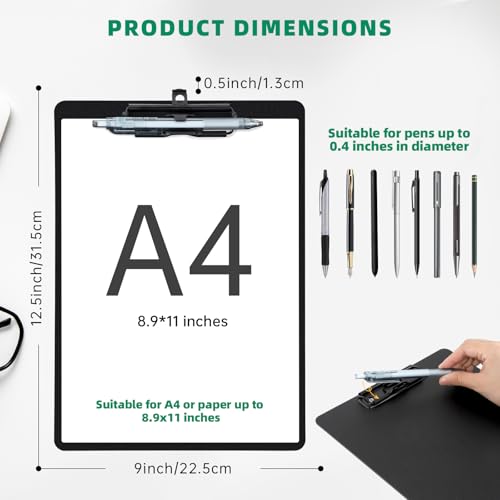 FRETONBA 2 Pack Clipboard with Pen Holder, Black - style: 2 Pack-Black