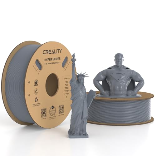 Official CREALITY Hyper PLA Filament 1.75mm Grey & Grey 2KG, 30-600mm/s Rapid High Speed PLA 3D Printer Filament, 2 Pack 1kg Spool(2.2lbs) PLA, Dimensional Accuracy +/-0.02mm, Fit Most FDM 3D Printers - color: Grey & Grey