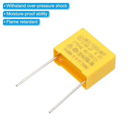 PATIKIL Safety Capacitors 12Pack 0.68uF AC 275V 15mm Pin Pitch 18x14x8mm - size: 15mm Pin Pitch, style: 0.68uF