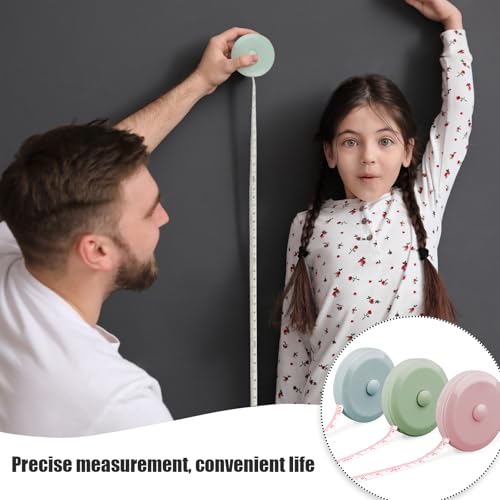 GDMINLO 3 Pack Tape Measure Measuring Tape for Body Craft Weight Loss Measurements Retractable 60-inch 1.5 Meter, Small Push Button Dual Sided Tape Measure Body Measuring