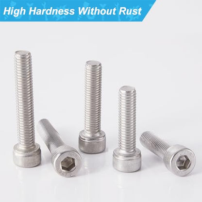 M3 x 20mm 25mm 30mm 35mm 40mm Socket Head Cap Screws Bolts, Stainless Steel 304, Metric Allen Hex Drive, Bright Finish, Fully Threaded, Assortment Kit 100PCS - size: Socket M3x20-40 mm