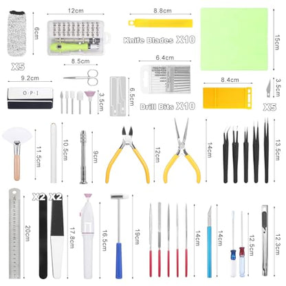 Fippy 101PCS Model Tools Kit, Hobby Building Tools Model Making Tools Kit for Basic Model Assembling, Building and Repairing - style: Set C