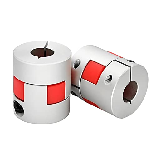 Upgrade D20*L25 Flexible Shaft Coupling 6.35mm to 10mm Aluminium Plum Connector Flexible Coupler for 3D Printer CNC Machine and Servo Stepped Motor - size: Bore 6.35mm to 10mm