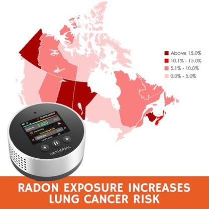 Airthereal Portable Radon Detector - 504-Day Storage, 6-Hour Results - color: Silver
