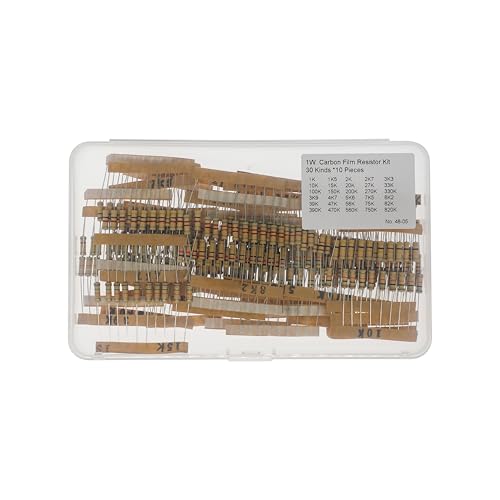 1W Carbon Film Resistor 30 Values 300 Pcs 5% 1K-820K Kit - style: 1K - 820K