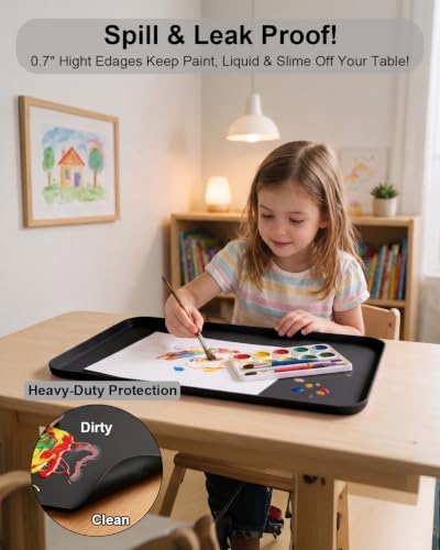 Silicone Mats for Crafts, 24" x 16" Waterproof Non-Slip Playdoh Mat - color: Black, size: 24" x 16"